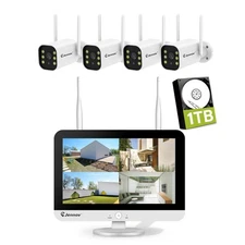 PTZ Wireless Security Camera NVR System 5MP Home WiFi Outdoor 1TB 10CH Monitor