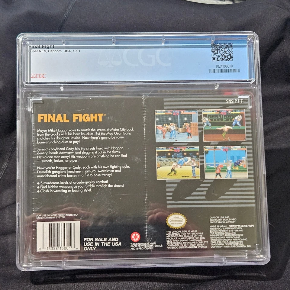 Final Fight Super Nintendo SNES RELEASED 1991 CGC GRADED  8.0 A+ NEW SEALED - Image 4 of 4