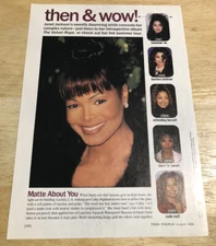 1998 JANET JACKSON / FETISH COSMETICS - Vintage Magazine Clipping - 2-sided
