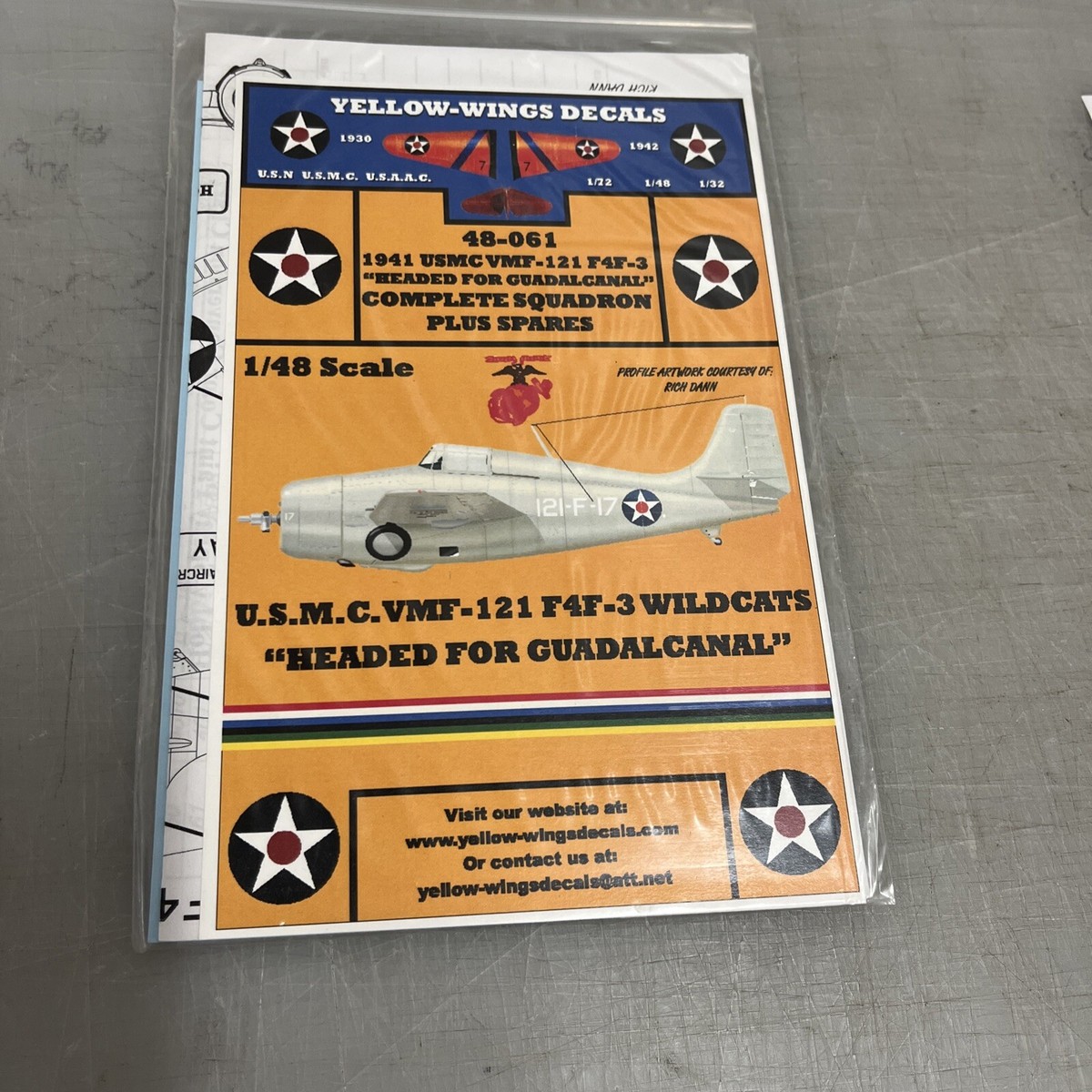 Yellow Wings 1/48 decals 48-061 48-061 USMC F4F-3 Wildcat VMF-121 Yellow Wings 1/48 decals 48-061 48-061 USMC F4F-3 Wildcat VMF-121