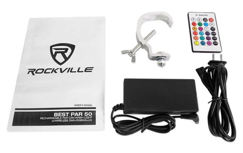Rockville BEST PAR 50 Rechargeable Par Can Wash Light w/ Wireless DMX+RGBWA+UV - Picture 9 of 12