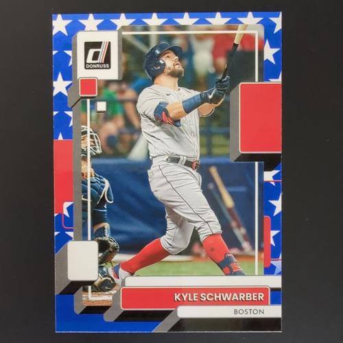 Kyle Schwarber 2022 Donruss #144 Independence Day Variation Blue Stars Red Sox