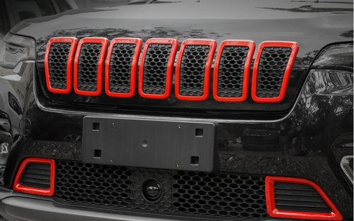 RedRock Grille Inserts; Red (18-23 Jeep Wrangler JL W/o TrailCam, Excl &ndash; RedRock 4x4
