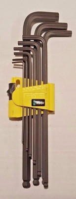 WERA 9pc SAE Extra Long Hex Plus L-Key Wrench Set, 5/64'' to 3/8'' #05022171001