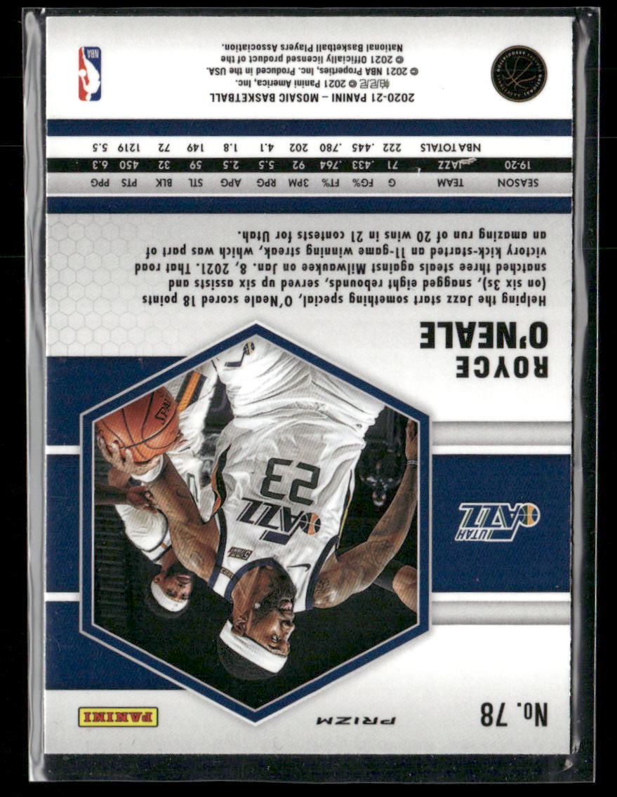 2020-21 Panini Mosaic #78 Royce O'Neale Mosaic Reactive Yellow | eBay