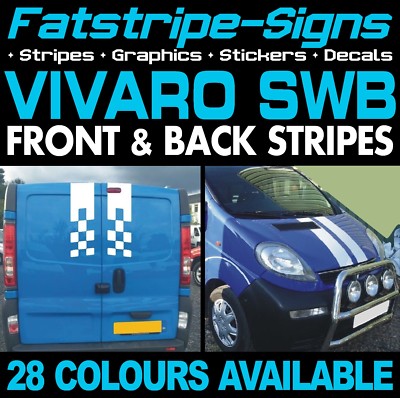 Autocollants Décoratifs Pour Vauxhall Vivaro SWB (MK1, MK2, MK3) - Bandes Latérales, Capot, Personnalisation
