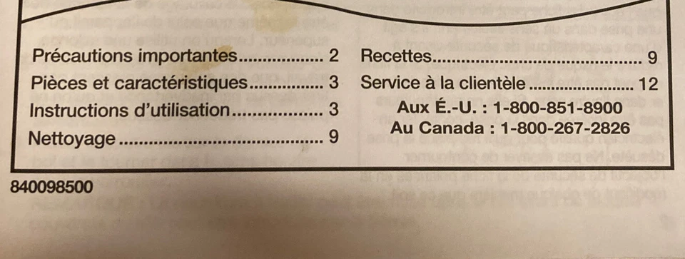 Hamilton Beach Short Cut Micro Food Processor 70200 Owner’s Manual W/ Recipes - Image 4 of 4