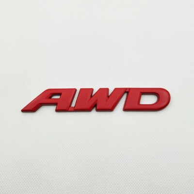 1Pcs Red Metal Large AWD Emblem Sticker Badge Decal for Auto Car Trunk ...