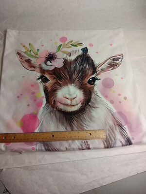 Super soft pillow case baby Goat 16x16
