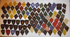 LARGE LOT FOREIGN MILITARY SCHOOL (?) PATCHES 102 PIECES FREE USA SHIPPING