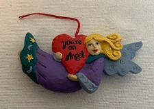 Angel You're an Angel Holding Heart Christmas Holiday Ornament