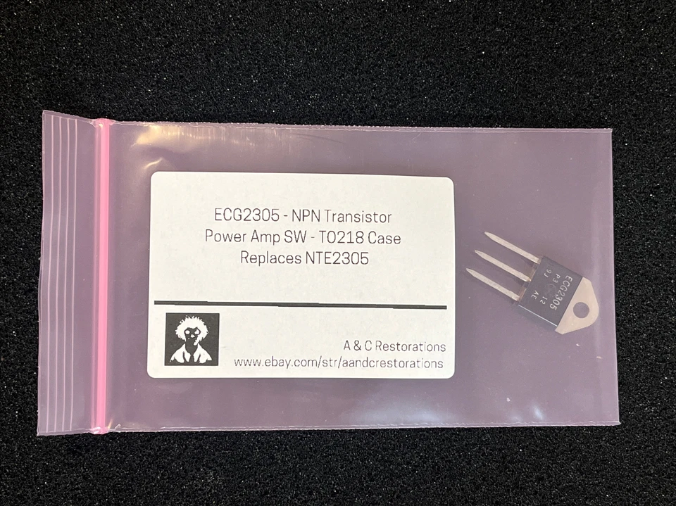ECG2305 - NPN Transistor - Power Amp SW - TO218 Case - Replaces NTE2305 - NOS - Image 2 of 2