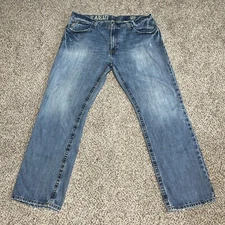 Ariat Jeans Mens 40x34 (40x32) Low Rise Boot Western Work Blue Denim