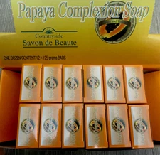 PACK OF 12 Papaya Complexion Soap with Papaya Oil 125g Each FREE SHIPPING