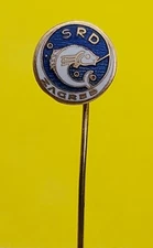 SRD Zagreb, Fishing, Angeln, Peche, Fish, hook, haken, vintage pin KASUN 1960s