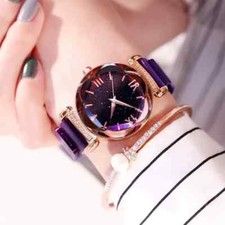 2Pc Women Quartz Starry Sky Wrist Watch Waterproof Bracelet Night Light Gift New
