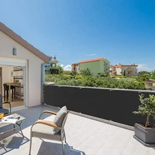 3 Ft Tall Privacy Balcony Deck Fence Screen Black Shade Fabric Cover Patio Yard