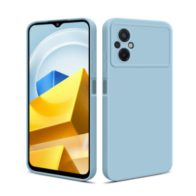 HSP Handy Hülle für Xiaomi Poco M5 Hellblau Silikon Schutz Case Cover TPU Exakt