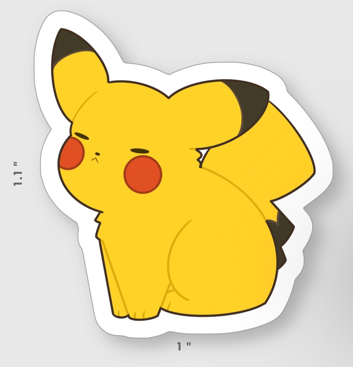 Grumpy Pikachu Vinyl Sticker | Cute & Funny Pokémon-Inspired Decal