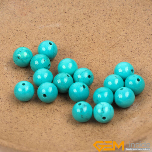 Round Blue Tourquoise Stone Loose Beads For Jewellery Making 15" Wholesale AU - Foto 42 di 70
