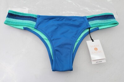 Shade &Shore Blue/Teal Extra Cheeky Bikini Bottoms 238 09 3969 Medium