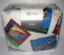 POSTCARDS JC Penney Home Cotton Flannel Sheet Set Full NEW