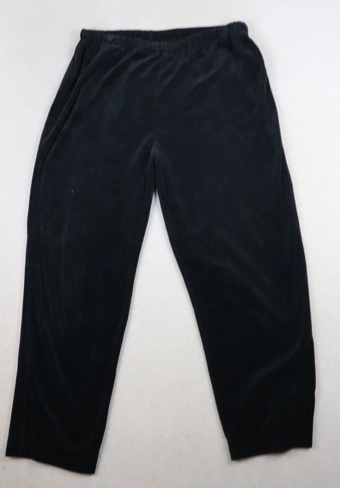 CAPACITY KNITS - PANTALÓN PULL-ON MUJER TERCIOPELO NEGRO CINTURA ELÁSTICA - TALLA M CORTO Foto 3 de 4