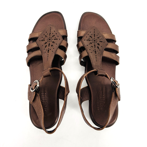 Womens 7 SS Narrow Munro American Brown Bronze Leather Strappy Slingback Sandals - Picture 7 of 11