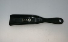 GUCCI Vintage Logo Mini Shoehorn Shoe Accessories Plastic Dark Green Gold