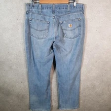 Vintage Carhartt Workwear Carpenter Jeans Men W36 L32 Blue Denim Relaxed Fit USA