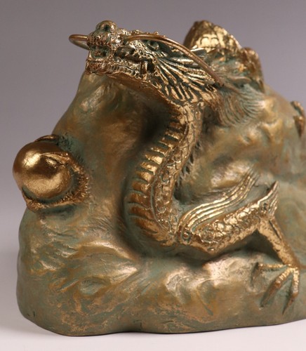 Vintage Japanese Bronze Dragon Statue 6.5inch Art Sculpture By Naoki Tominaga - Picture 9 of 23