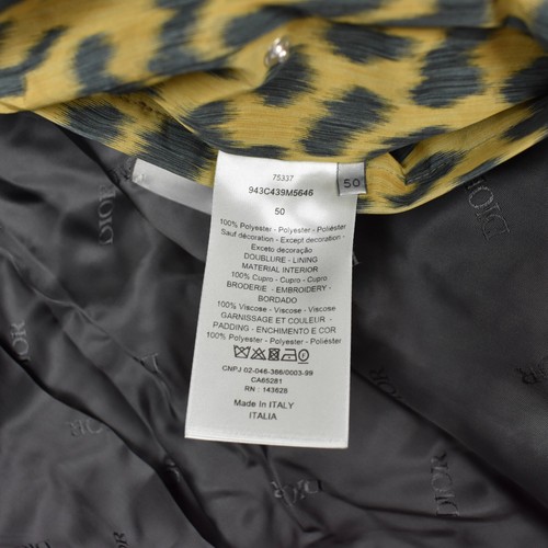 NWT $2900 Dior Homme Leopard Print Woven Bomber Jacket Saddle Men's 50 AUTHENTIC - Picture 12 of 12