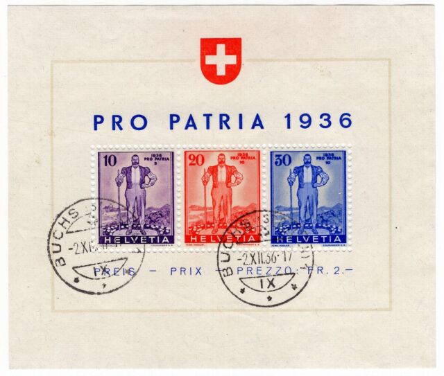 Schweiz/Switzerland/Suisse/Svizzera/Suiza 1936 PRO PATRIA/Bundesfeier-Block Schweiz/Switzerland/Suisse/Svizzera/Suiza 1936 PRO PATRIA/Bundesfeier-Block