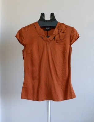Bluse Tattuum OLAFA Seide Kupfer Cerimonia Laurea XS - Kupfer Seide Bluse Luxus XS