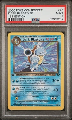 2000 Pokémon Rocket - Dark Blastoise 1st Edition 20/82 PSA 9