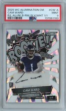 2025 Wild Card Comix Cam Ward SILVER WHITE RAYWAVE Rookie RC Auto #'D 1/1 PSA 9