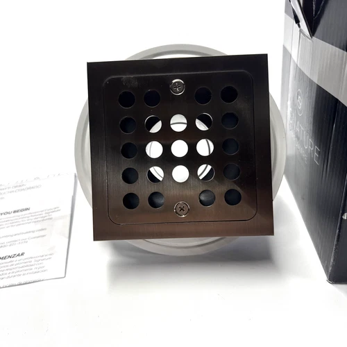 Signature Hardware SH608ZBN Menlo Square Shower Drain, Brushed Nickel - Picture 6 of 6