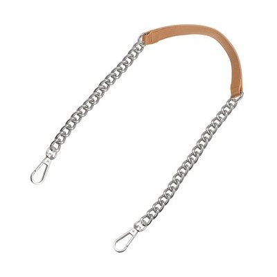 Tasche Kette 39'' Leder Handtasche Tasche Schultergriffe (Beige Silber)