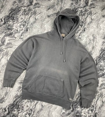 [希少] old Stüssy パーカー 90s vintage グレー STUSSY（ステューシー） 90s OLD ロゴ刺繍コットンニットパーカー