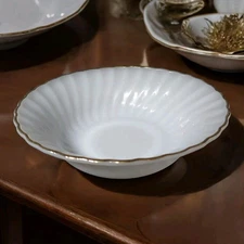 Vintage Fire King Anchor Hocking Golden/Anniversary Swirl Bowl 8.25 Inch EUC USA