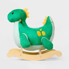 Gigglescape Dinosaur Rocker Green Plush w/ Wooden Rocking Base 18mo+