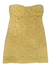 MNG Mango Yellow Lace Strapless Mini Dress NWT Size Medium