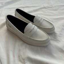 Cole Haan Women  s Leather Loafers White Size 7