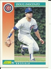 1992 Score Baseball Card #319 Doug Dascenzo CUBS