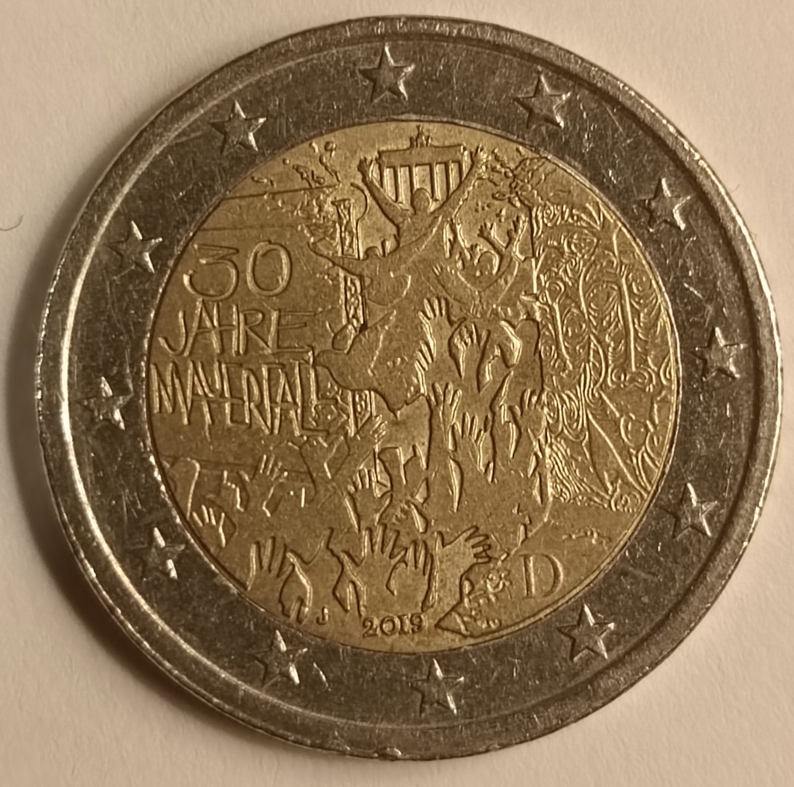 pièce 2 euros Allemagne 2019 30 Eme Anniversaire De La Chute Du Mur De Berlin