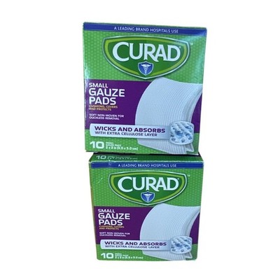 (2) Curad Non-Woven Pro-Gauze, 2'' x 2'', Sterile First-Aid Supply 20 Pads Total