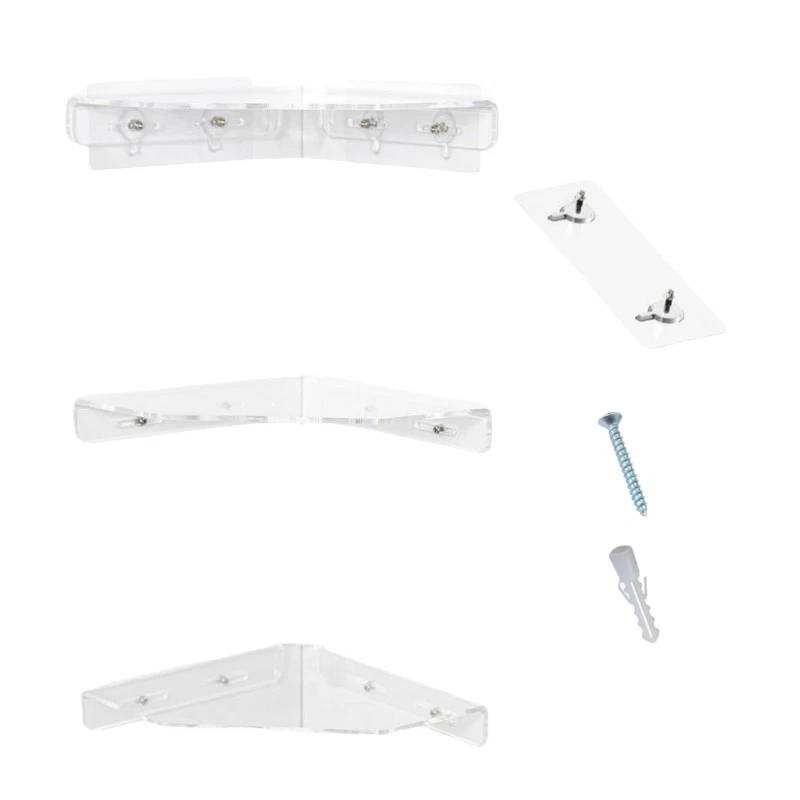 Set Of 3 Modern Art Floating Shelves No Holes Wall Mounted Plant Storage Rack