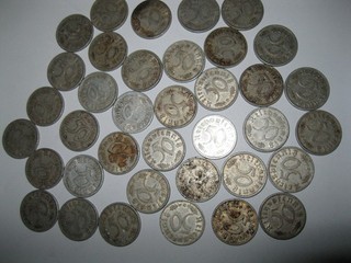 Lot GERMAN 37 x 50 REICHSPFENNIG 1935 1943 Alu Coin SWASTIKA 3RD WW2 Pfennig