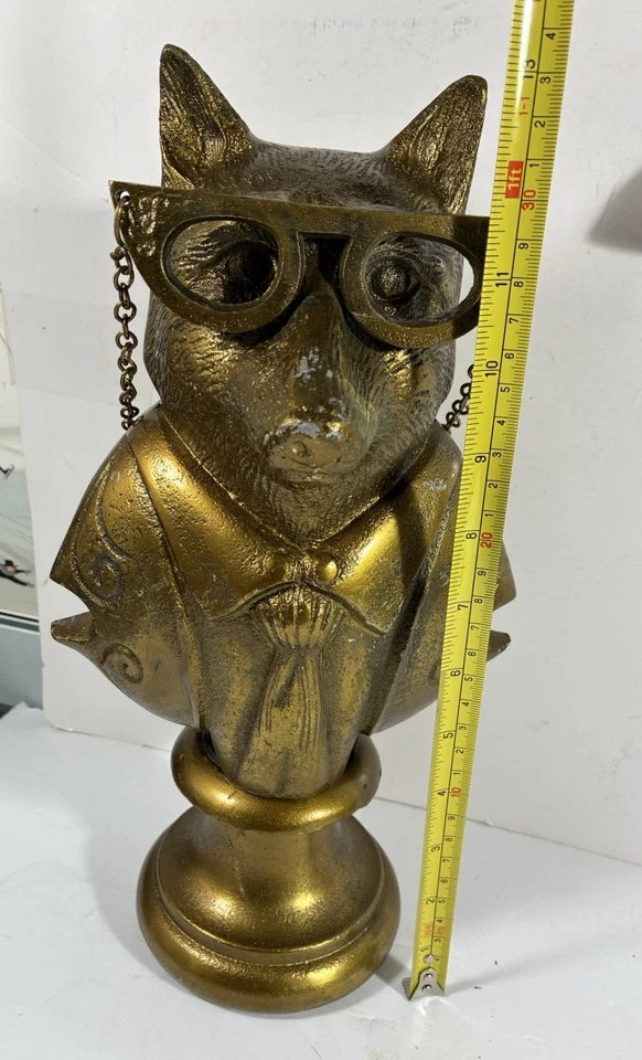 14" ELOISE THE FOX Bust CAST ALUMINUM Elegant NEW Accent Decor 75671.00 - Image 2 of 4