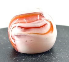 Vintage Christensen Agate Orange White Swirl Marble - EXC.
